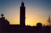 Silhouetted minaret
