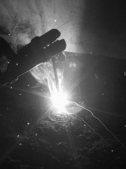 Welding flame (B&W)