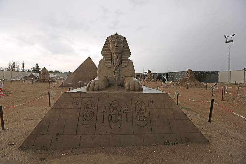 Sphinx sand sculpture